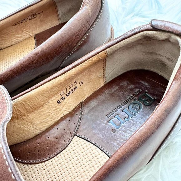 BORN Mens Driving Loafer Size 13M  Brown Leather Slip On Shoes Comfort Excellent - Picture 6 of 8